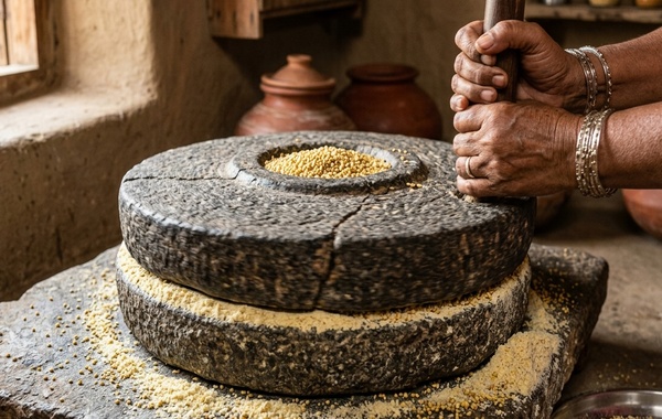 पारंपरिक चक्की पिसाई